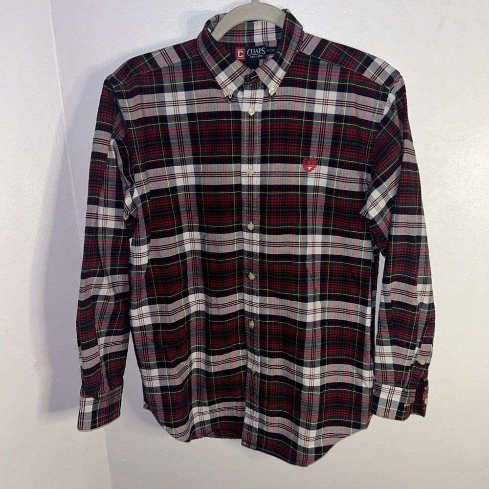 Chaps Women's Size Extra Large Blue Multicolor Plaid‎ Long Sleeve Button Down